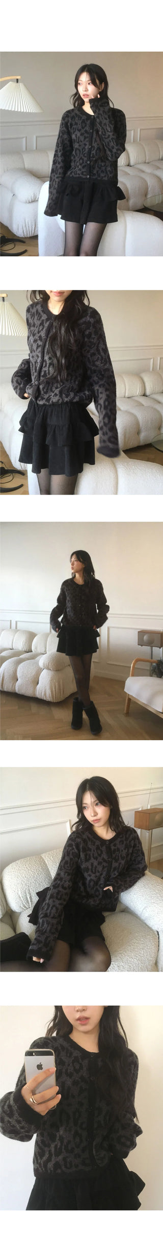 Nona Leopard Hopi Brush Knitwear Cardigan