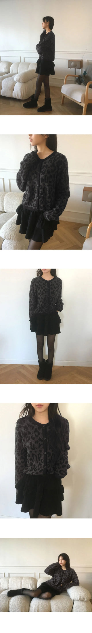 Nona Leopard Hopi Brush Knitwear Cardigan