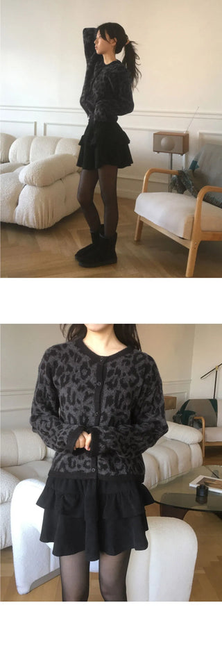 Nona Leopard Hopi Brush Knitwear Cardigan