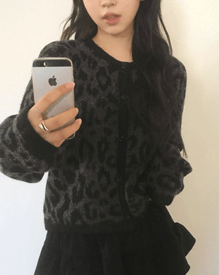 Nona Leopard Hopi Brush Knitwear Cardigan