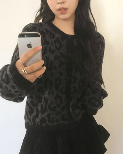Nona Leopard Hopi Brush Knitwear Cardigan