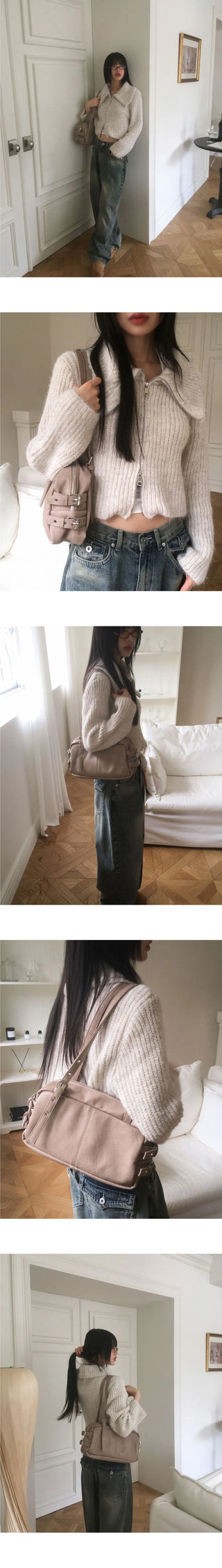 twoway knitwear zip-up sweater