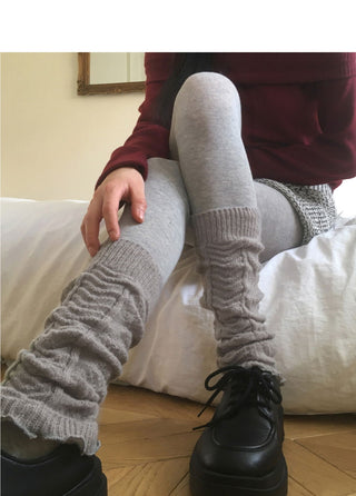 Newha Twisted Shirring Leg Warmer Socks