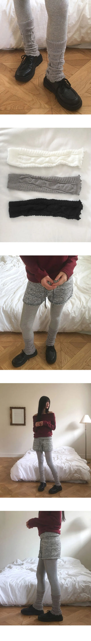 Newha Twisted Shirring Leg Warmer Socks