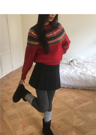 Gob Party Wool Pleated Mini Skirt