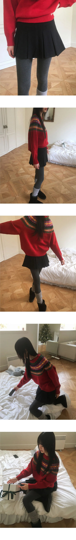 Gob Party Wool Pleated Mini Skirt