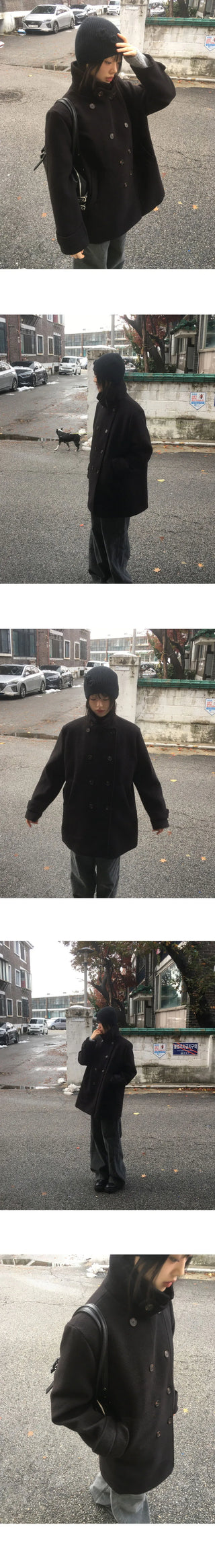 Ronb High Neck Double Half Coat
