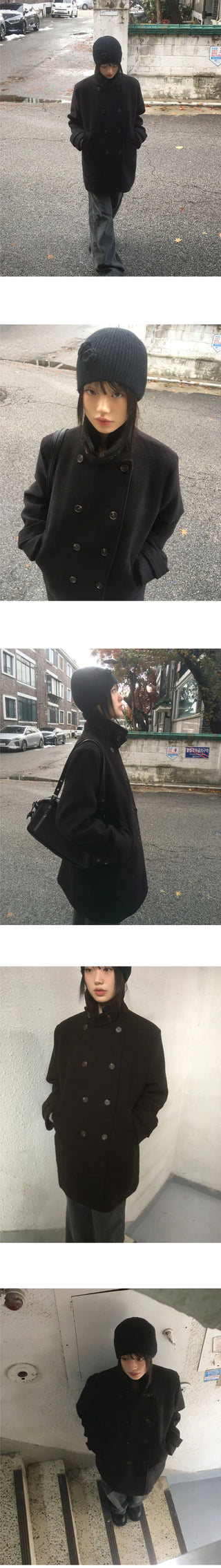 Ronb High Neck Double Half Coat