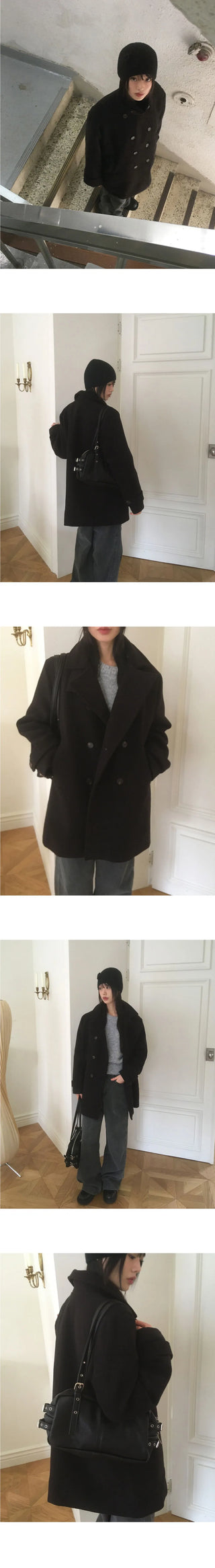 Ronb High Neck Double Half Coat