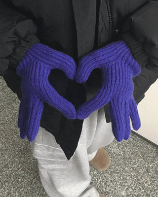 Polang Smartphone Touch Hole Ribbed Finger Gloves