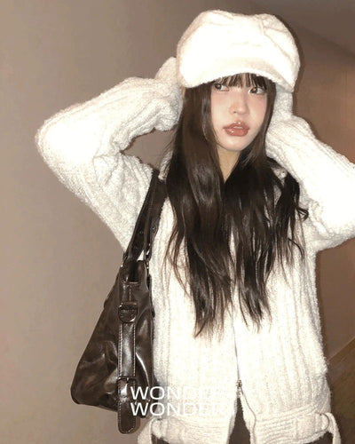Yura Two-Way High Neck Knitwear Zip-Up