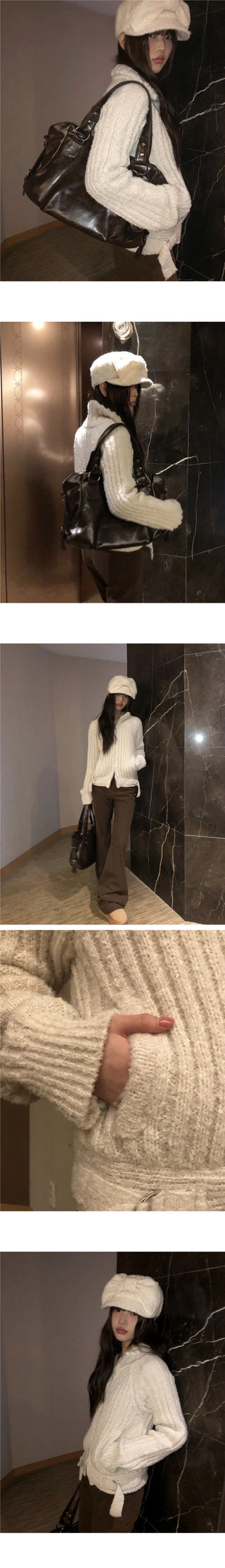 Yura Two-Way High Neck Knitwear Zip-Up