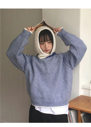 Tumble Wool Poggle Button Balaclava
