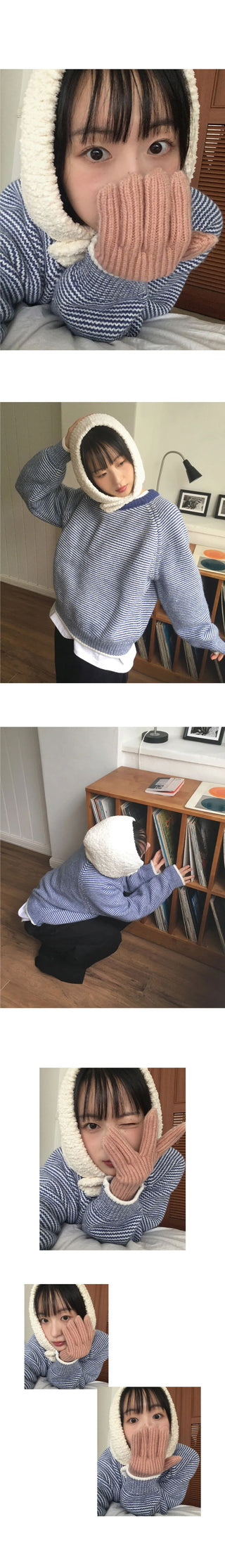 Tumble Wool Poggle Button Balaclava