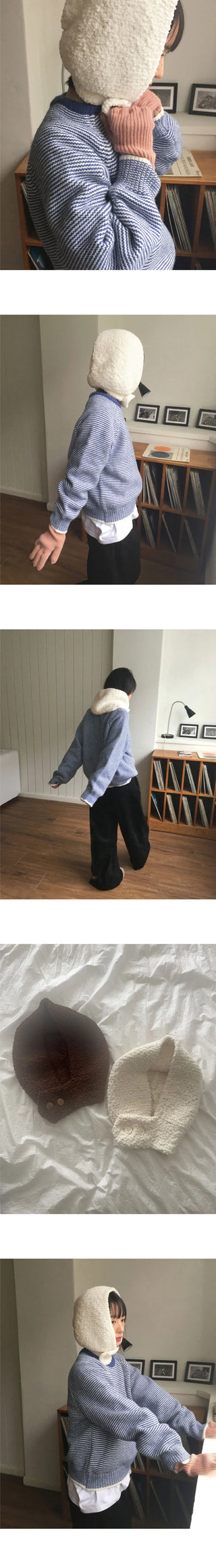 Tumble Wool Poggle Button Balaclava