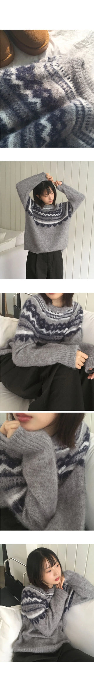 Renti Wool Angora Nordic Jacquard Knitwear