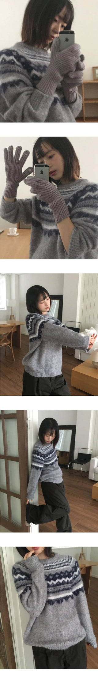 Renti Wool Angora Nordic Jacquard Knitwear