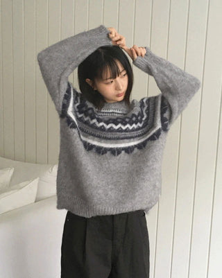Renti Wool Angora Nordic Jacquard Knitwear