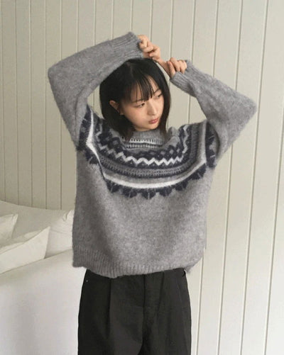 Renti Wool Angora Nordic Jacquard Knitwear