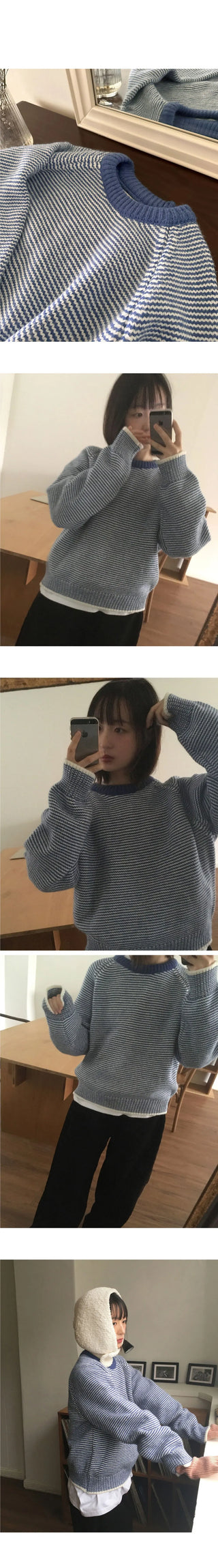 Benin Stripe Round Knitwear