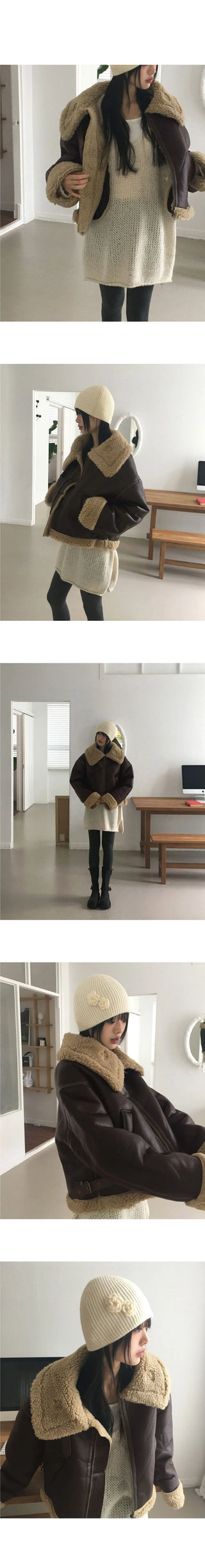 Stack Overfit Belt Fur Leather Shearling
