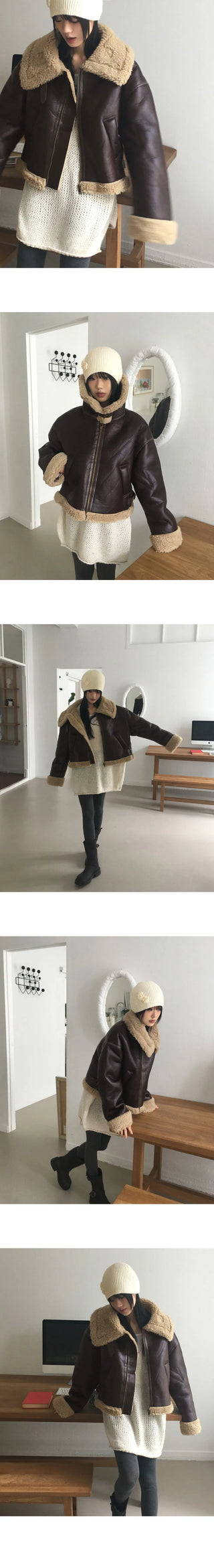Stack Overfit Belt Fur Leather Shearling