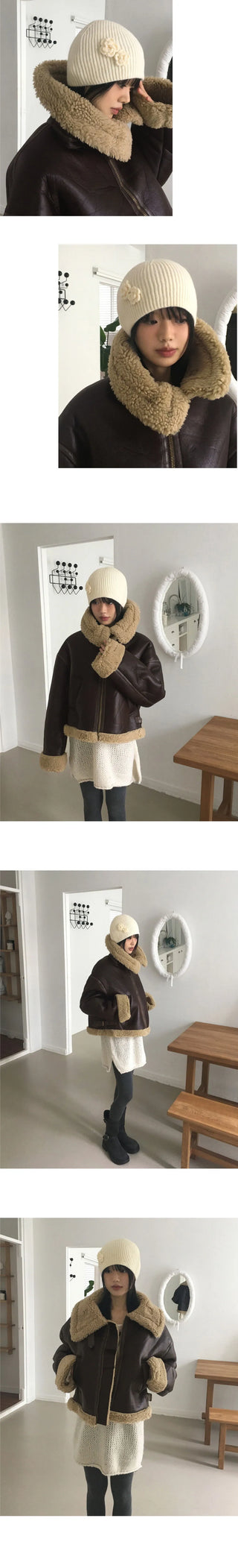 Stack Overfit Belt Fur Leather Shearling