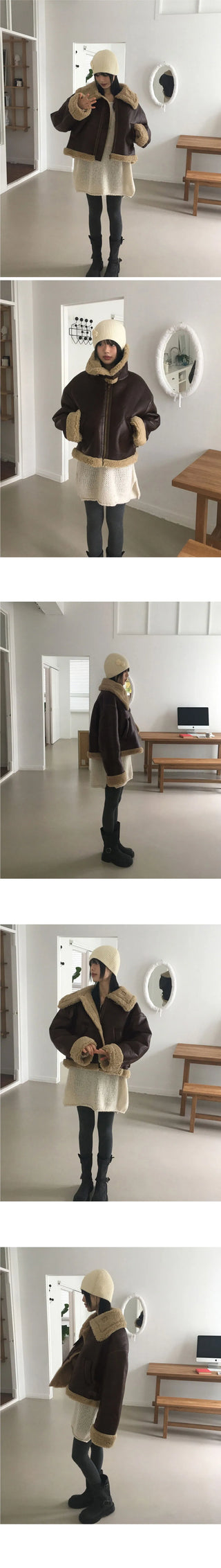 Stack Overfit Belt Fur Leather Shearling