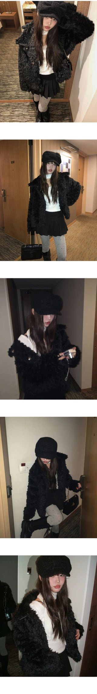 Leon Kara quilted fur half jacket