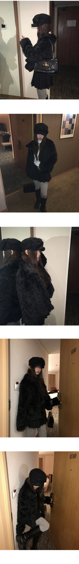 Leon Kara quilted fur half jacket