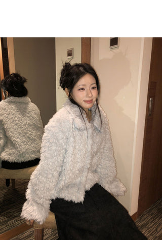 Leon Kara quilted fur half jacket