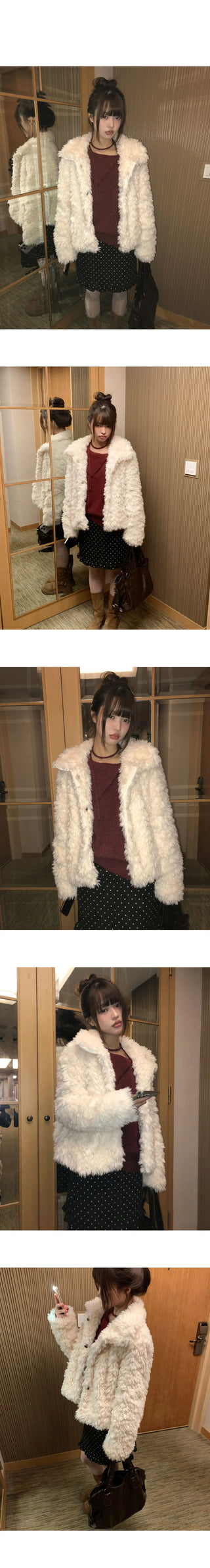 Leon Kara quilted fur half jacket