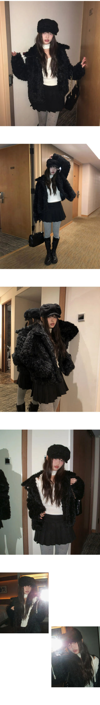 Leon Kara quilted fur half jacket