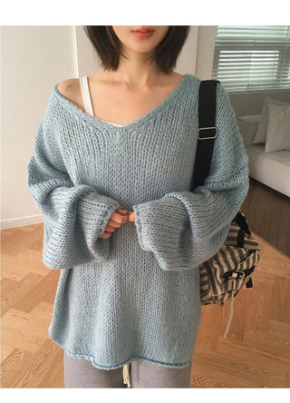 Wedi Dothom Overfit V-Neck Knitwear Dress