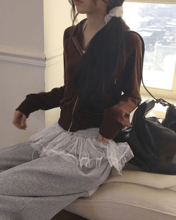 Ziz Velvet Slim Fit Hooded Zip-Up