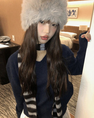 Eha Button Warmer Wool V-Neck Knitwear