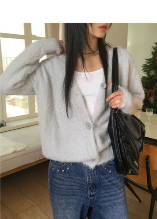 Moselle Wool Angora Boxy Overfit Cardigan