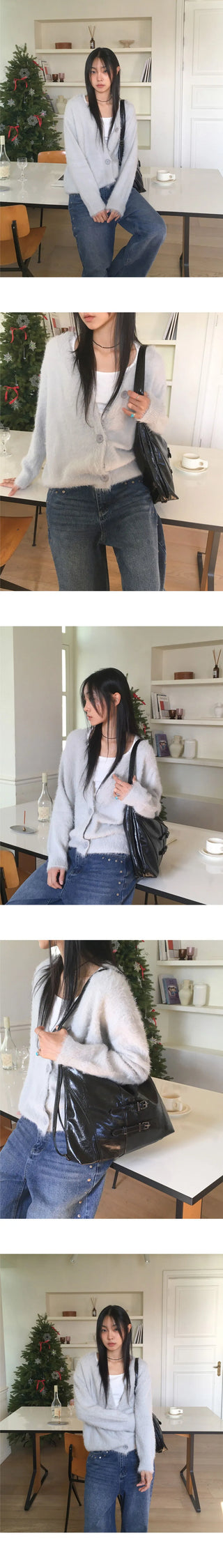 Moselle Wool Angora Boxy Overfit Cardigan