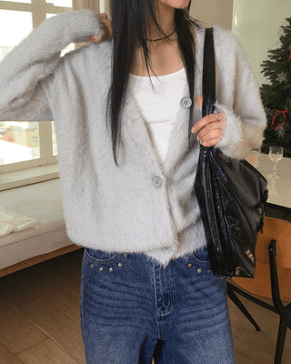 Moselle Wool Angora Boxy Overfit Cardigan