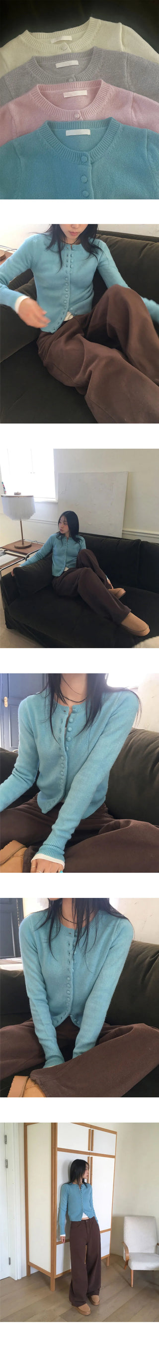 Poan Bean Button Knitwear Cardigan