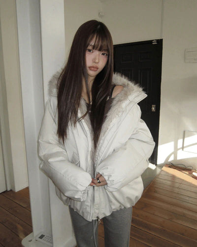 Leyou high-neck two-way fur padded Jacket
