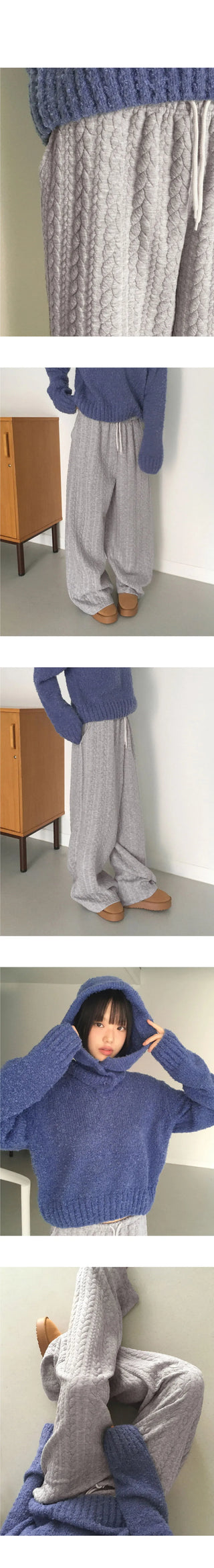 Soto Knitwear Quilted Twisted Pants
