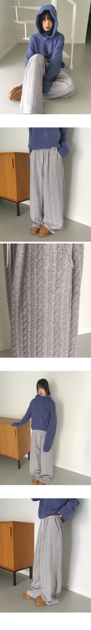 Soto Knitwear Quilted Twisted Pants
