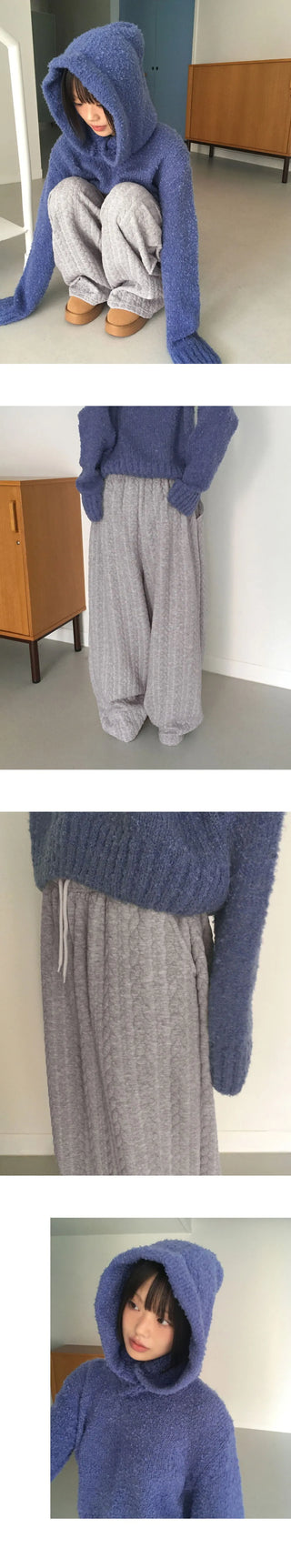 Soto Knitwear Quilted Twisted Pants
