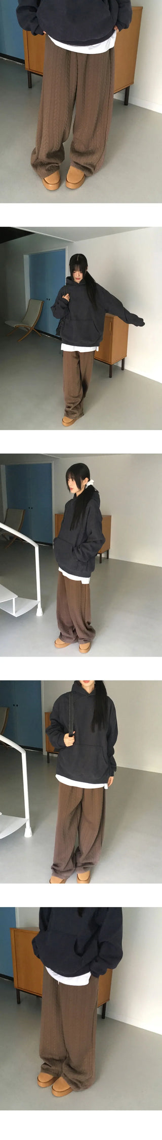 Soto Knitwear Quilted Twisted Pants