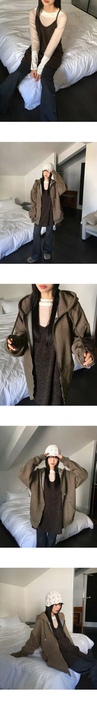 Kuyo Bokashi Knitwear Layered Sleeveless Dress