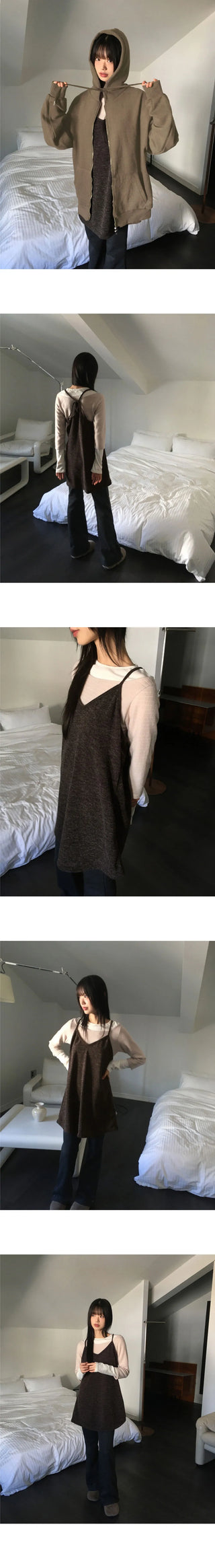 Kuyo Bokashi Knitwear Layered Sleeveless Dress