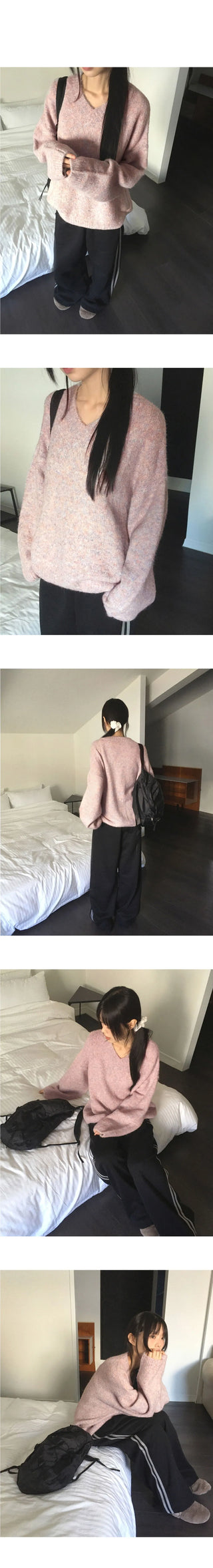 Onne Alpaca Wool Bocashi V-Neck Knitwear