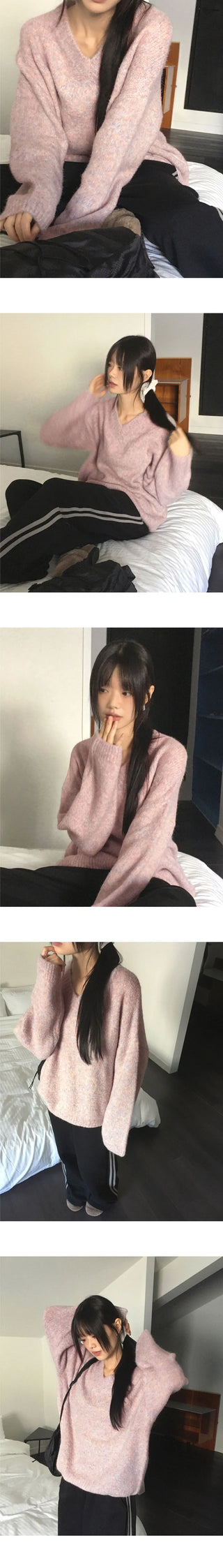 Onne Alpaca Wool Bocashi V-Neck Knitwear