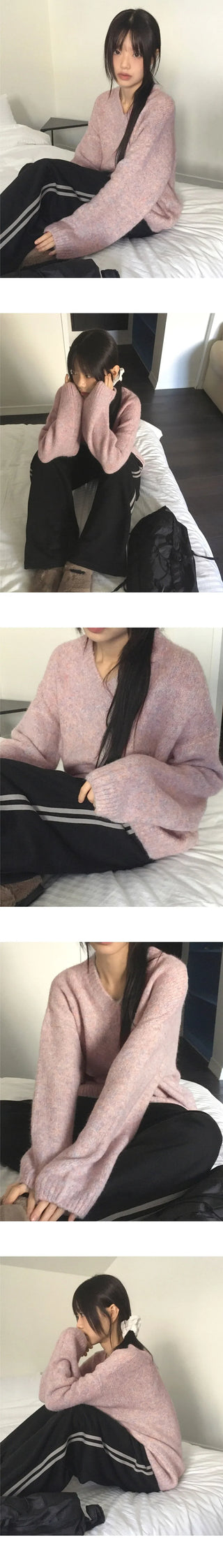 Onne Alpaca Wool Bocashi V-Neck Knitwear